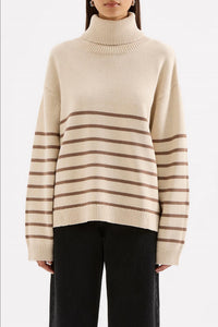 Nude Lucy Venus Turtleneck Sweater in milk stripe - women's sweater