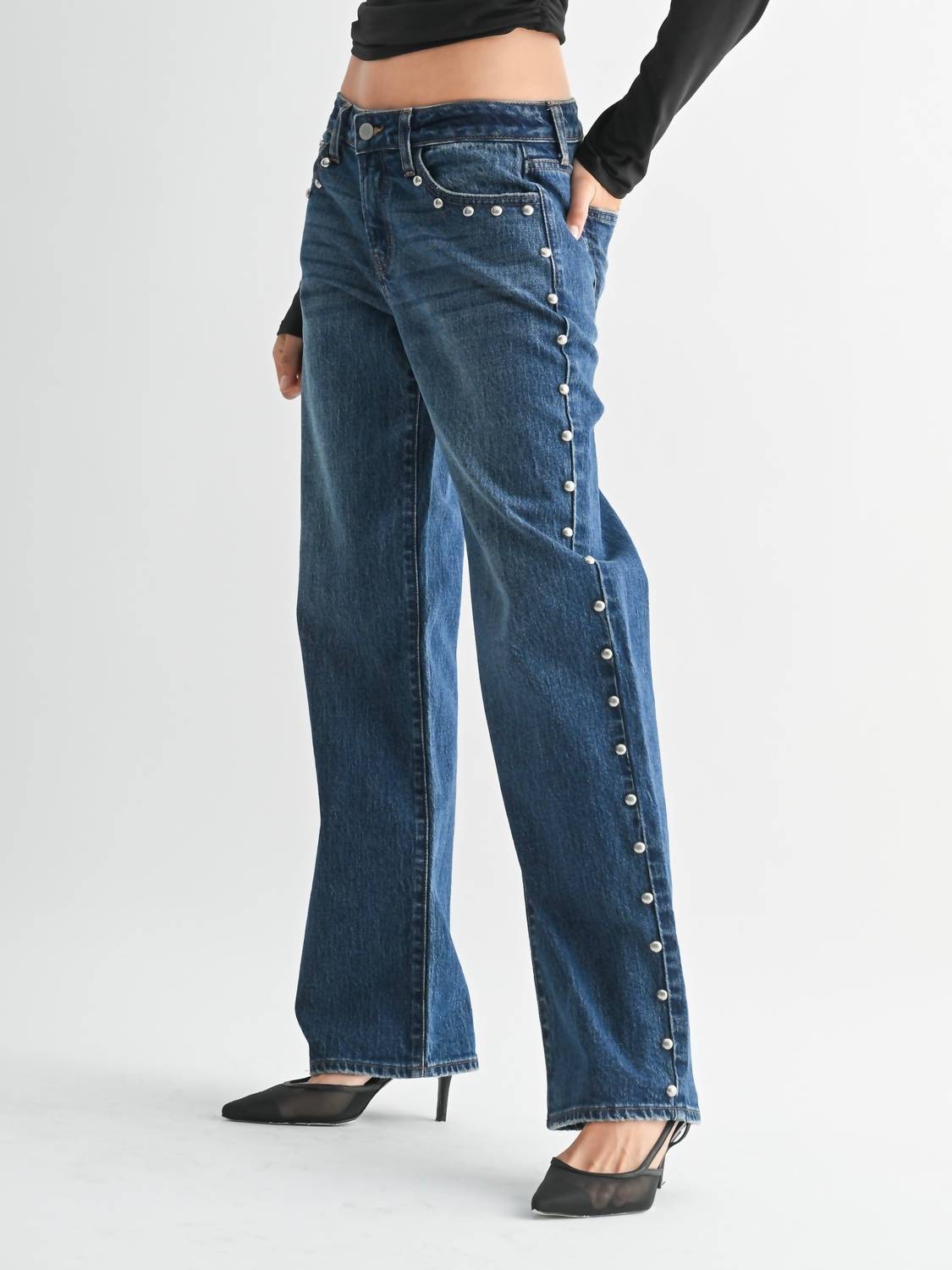 Jbd. - Low Rise Studded Baggy Jean