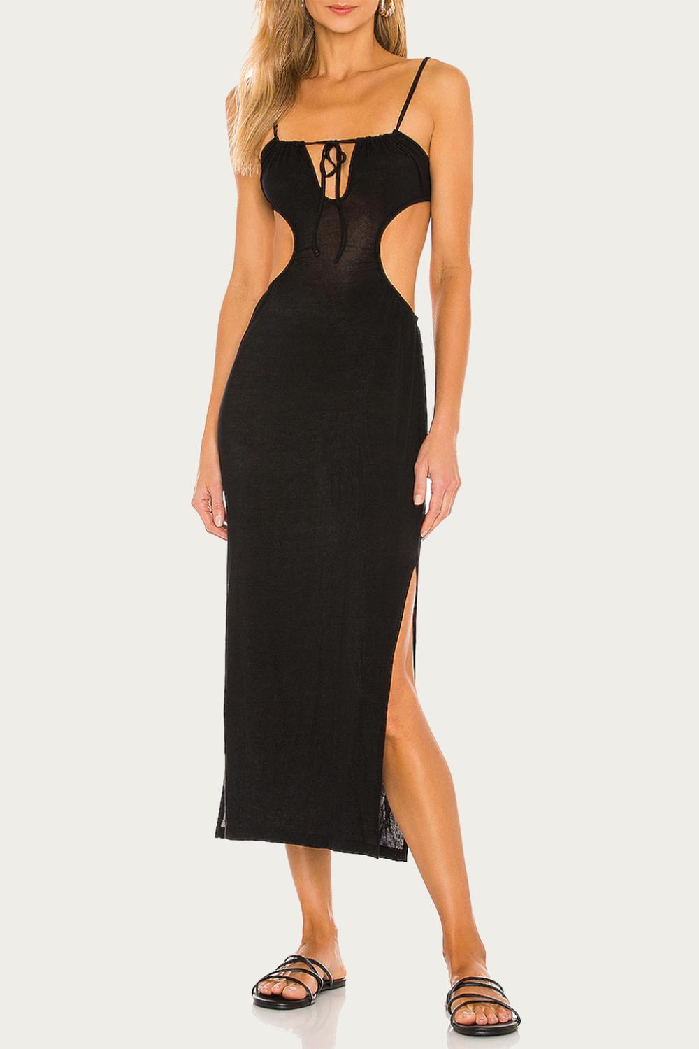 RUCHED CUTOUT MAXI COVER UP