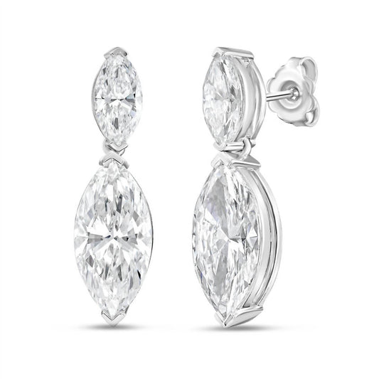 Diana M Jewels - 8.00 Ct Marquise-cut Lab-grown Diamond Drop Earrings