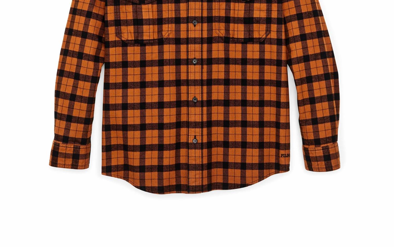 FILSON Alaskan Guide Shirt in pecan black plaid - men's shirt - detail view