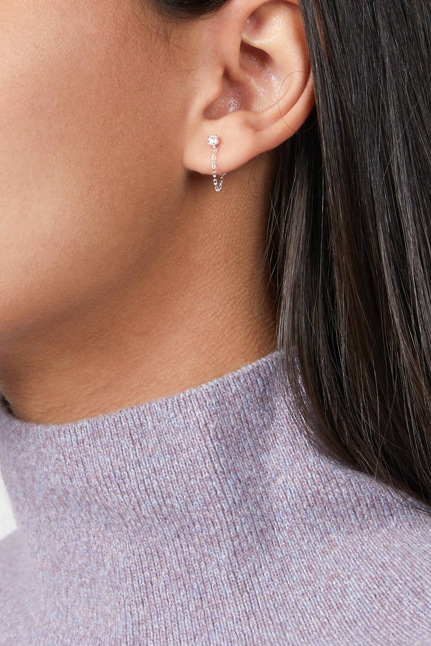 PLANT GEMSTONE CHAIN STUD