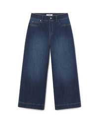 Spanx Everywhere Crop Wide Leg Jean in authentic blue - women's pants - view 6