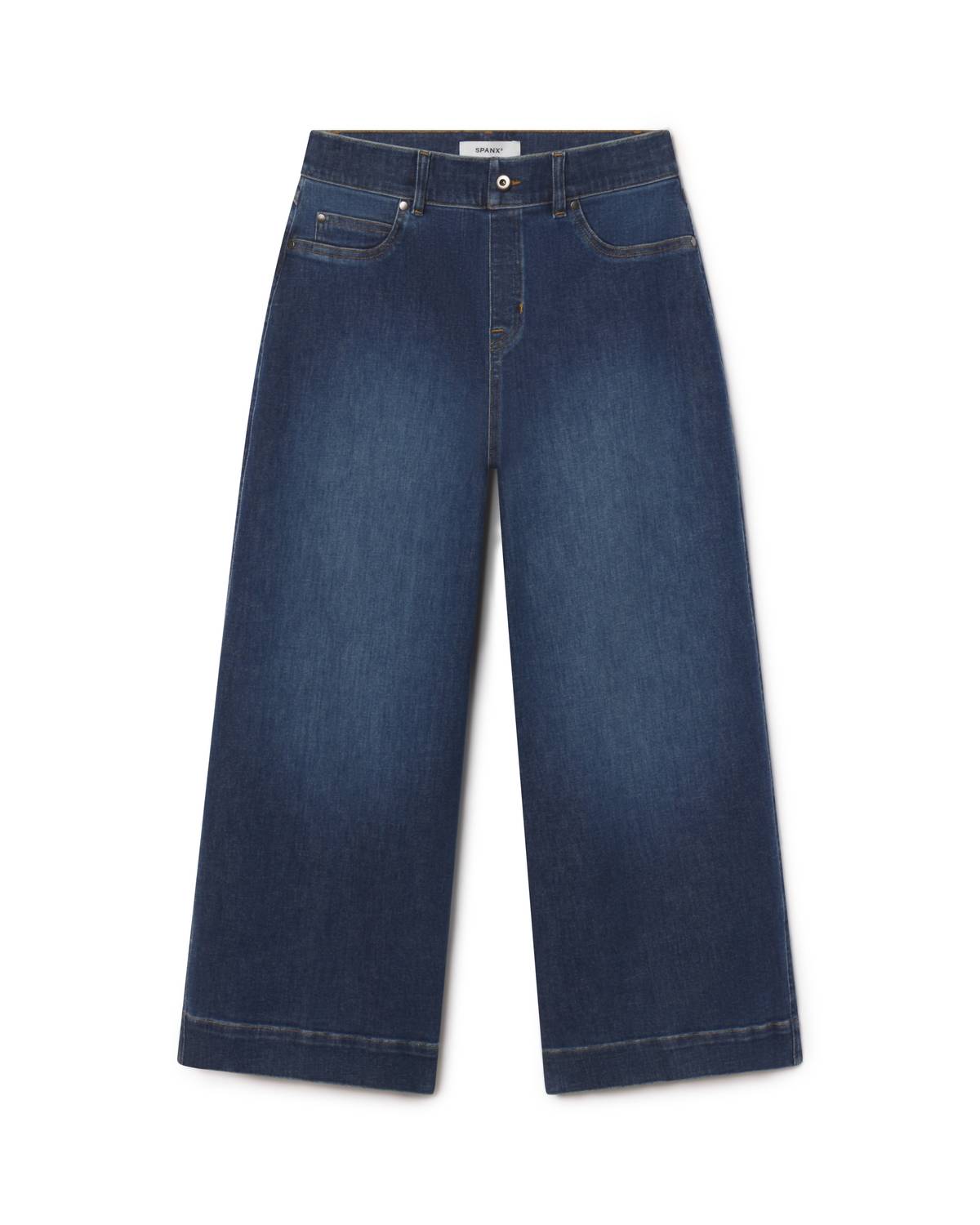 Spanx Everywhere Crop Wide Leg Jean in authentic blue - women's pants - view 6