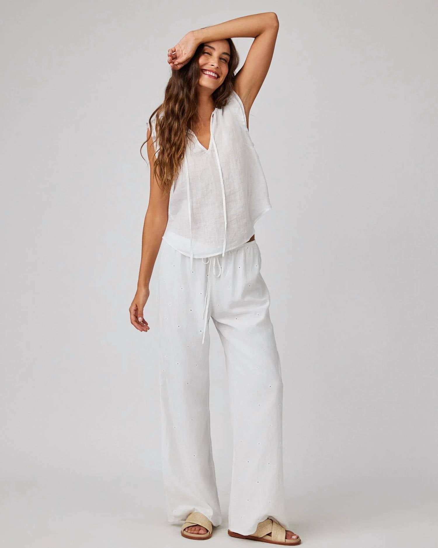 Bella Dahl - Embroidery wide leg pant
