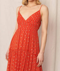 En Creme - Lisa Metallic Polka Dot Sleeveless Maxi Dress