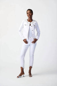 Joseph Ribkoff - Frayed Hem Cropped Jeans
