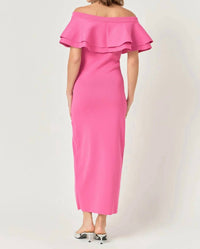 Endless Rose - Off-shoulder Ruffle Maxi Dress