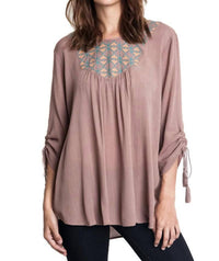 Umgee - Embroidered Baby Doll Top