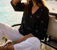 Karen Kane - Bracelet Sleeve Embellished Asymmetric Top