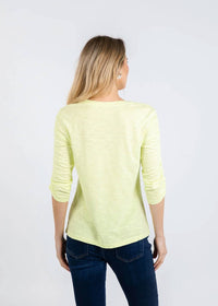 Elliott Lauren - Crissy Crew Neck Ruched Sleeve Tee