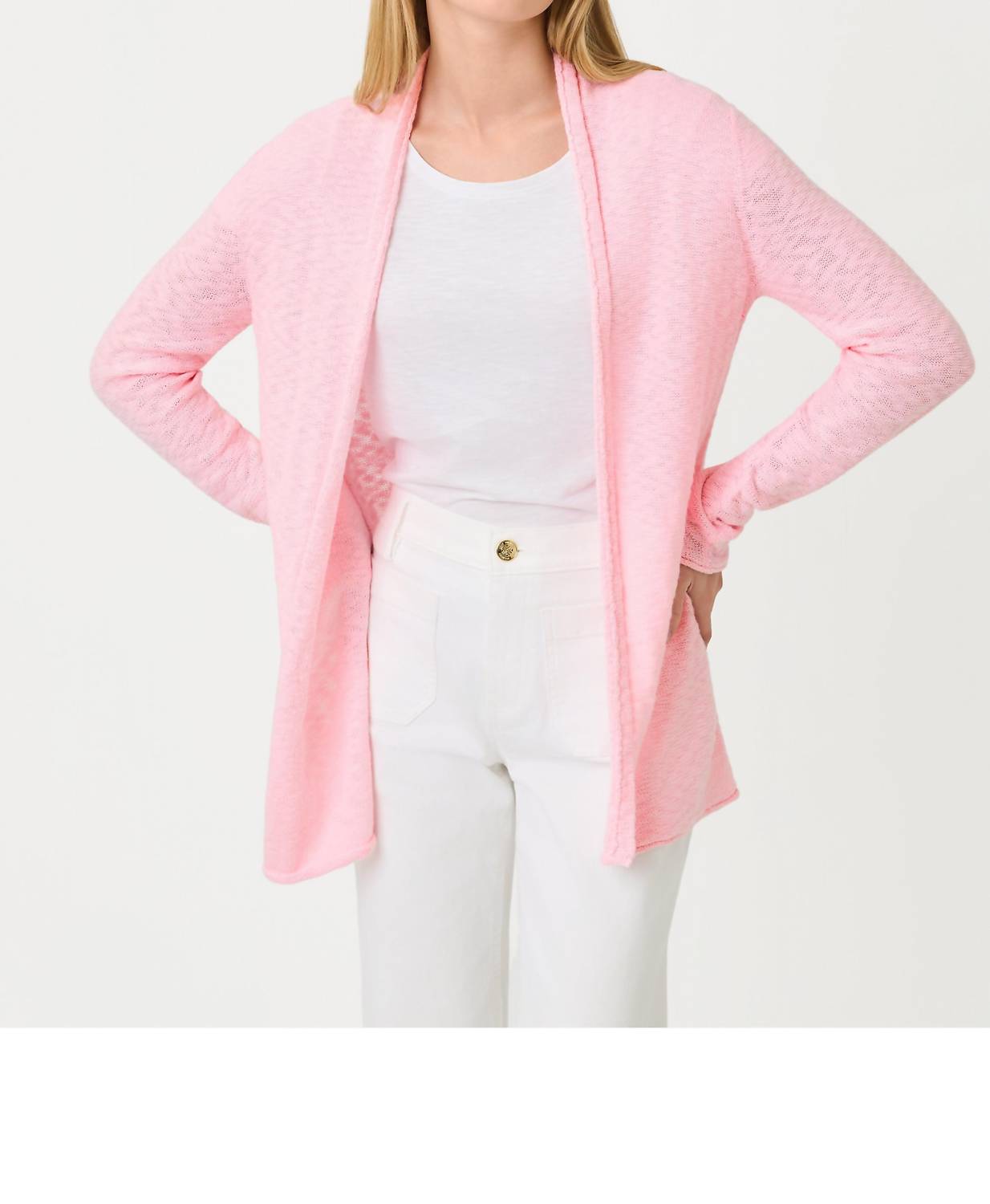 Lilly Pulitzer Faretta Long Length Cardigan in pink muse - women's cardigan - view 4