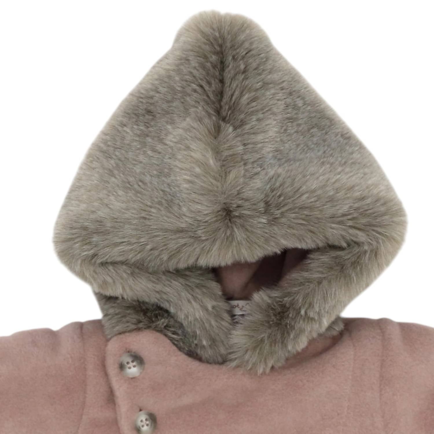 La Mascot - Girls Faux Fur Hood & Pocket Coat