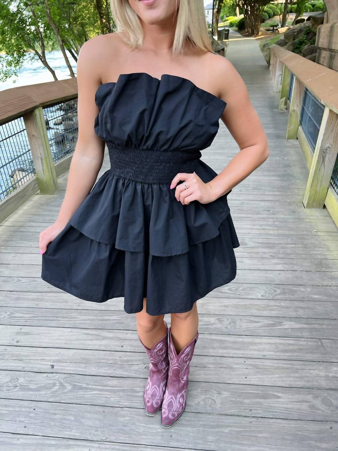 Glam - Ruffle Tube Mini Dress
