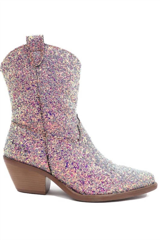 Old Cutler - Women's Mermaid Glitter Western Boots With Classic Cowboy Heel