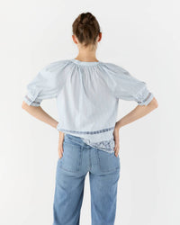 Ulla Johnson Faye Puff Sleeve Blouse in celeste - women's blouse - alternate view