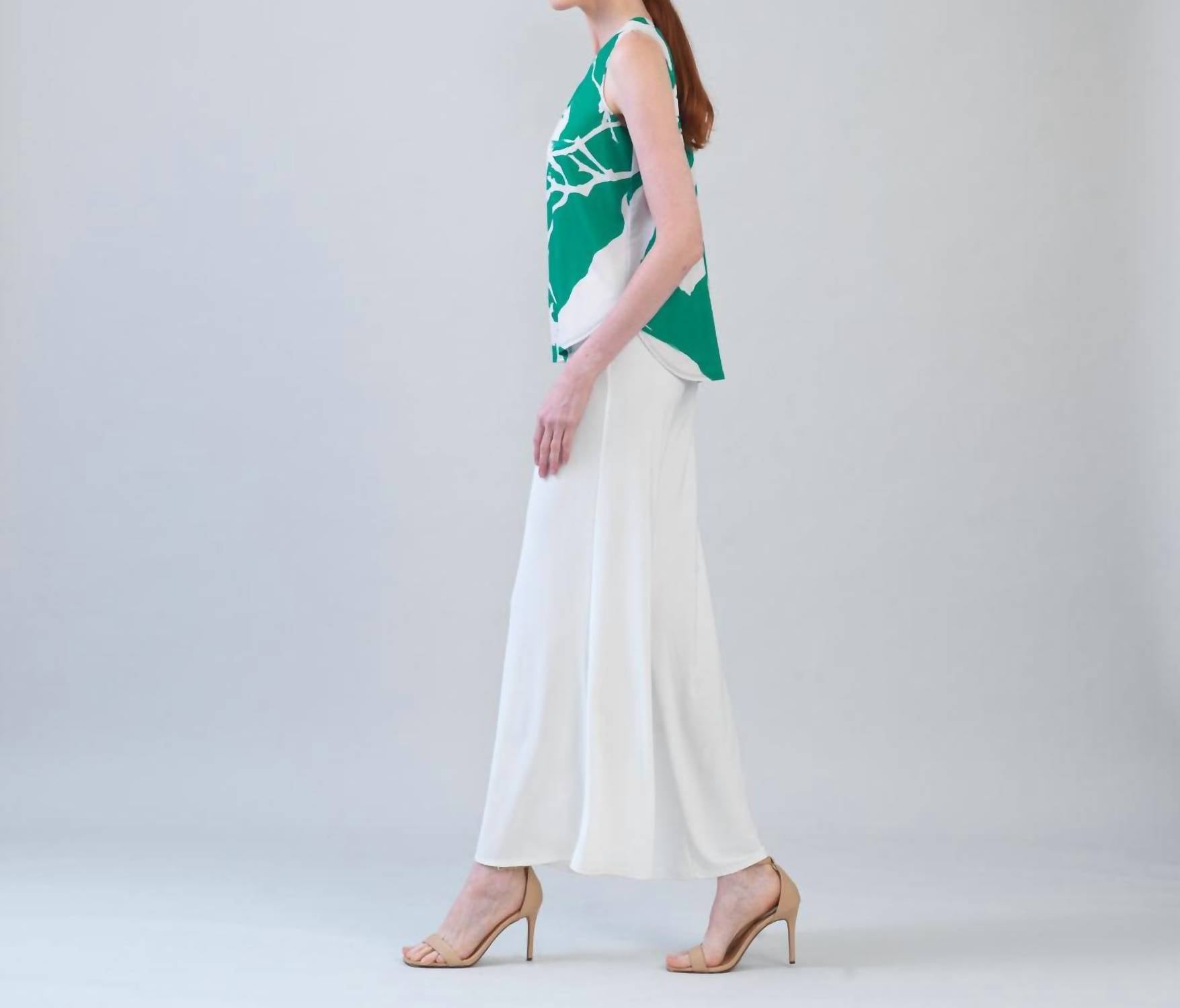 Clara Sun Woo - Floral Print Soft Knit Tank Blouse