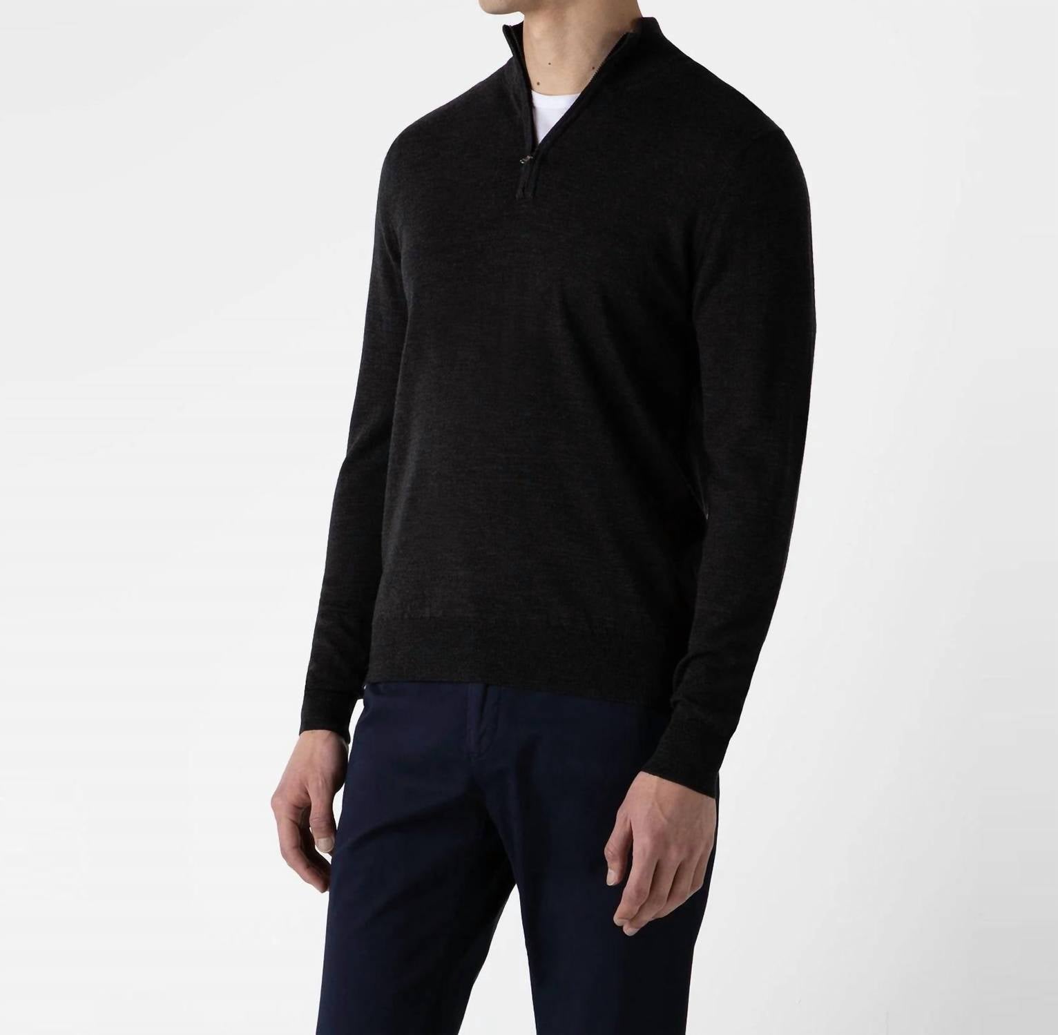 Sunspel - Extra Fine Merino Half Zip Neck Top