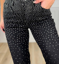 Flying Monkey - Emmy High-rise Slim Wide Rhinestone Jeans