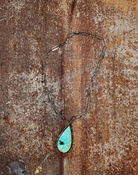 Z Bars - Women's Turquoise Teardrop Necklace