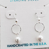 Sosie - Women's Peach Swarovski Crystal Pearl Drop Earrings