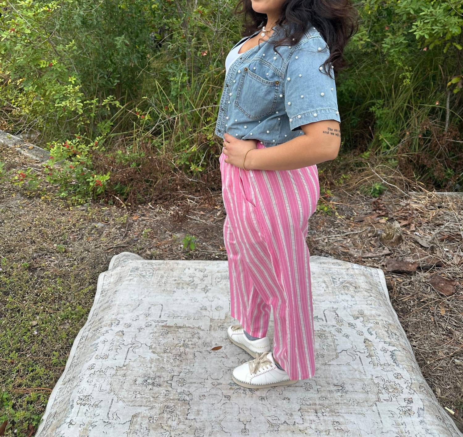 Cozy Co. - Pearl Denim Short Sleeve Shrug Top