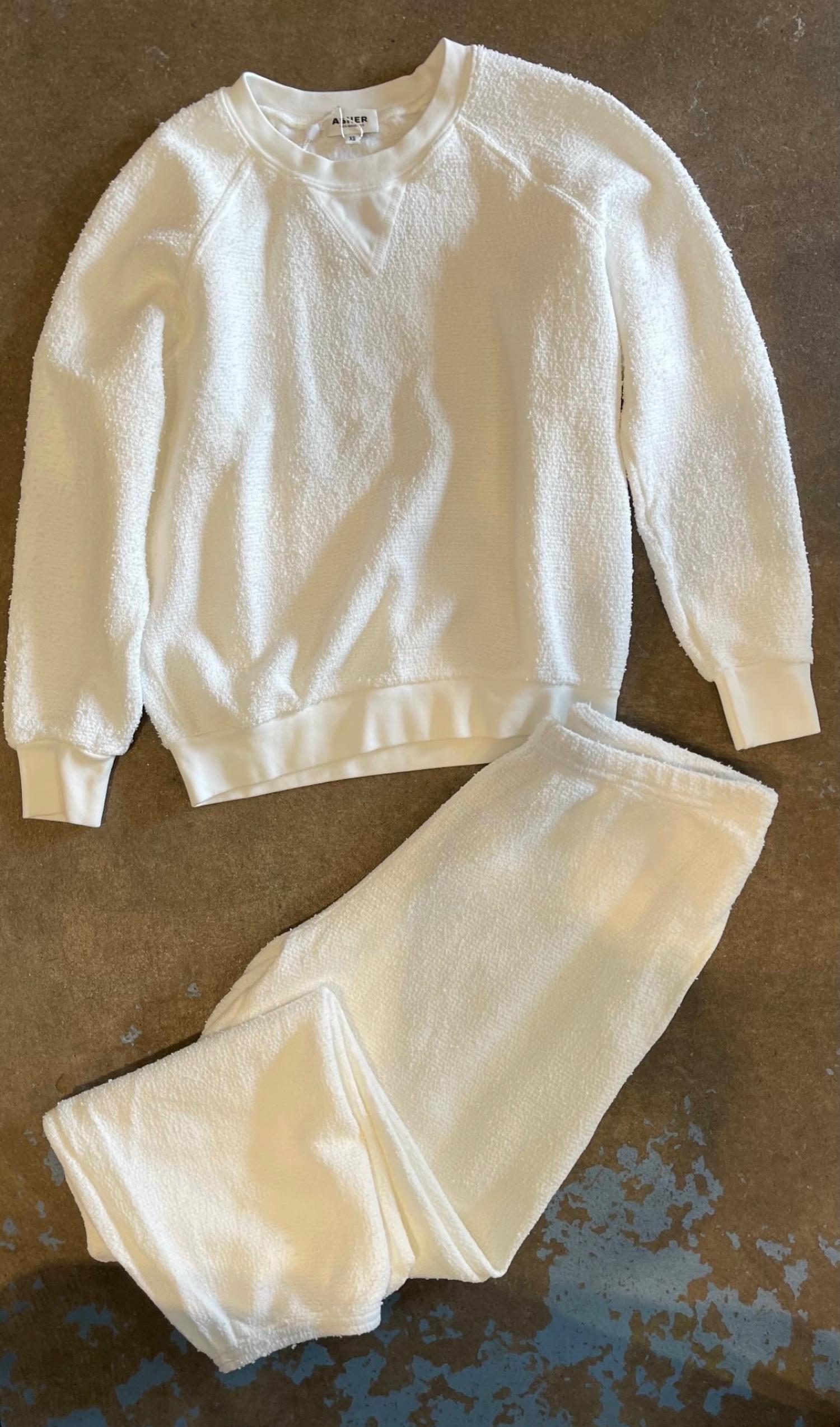 Asher Agnes Boucle Sweatpants in off white - women's pants - view 4
