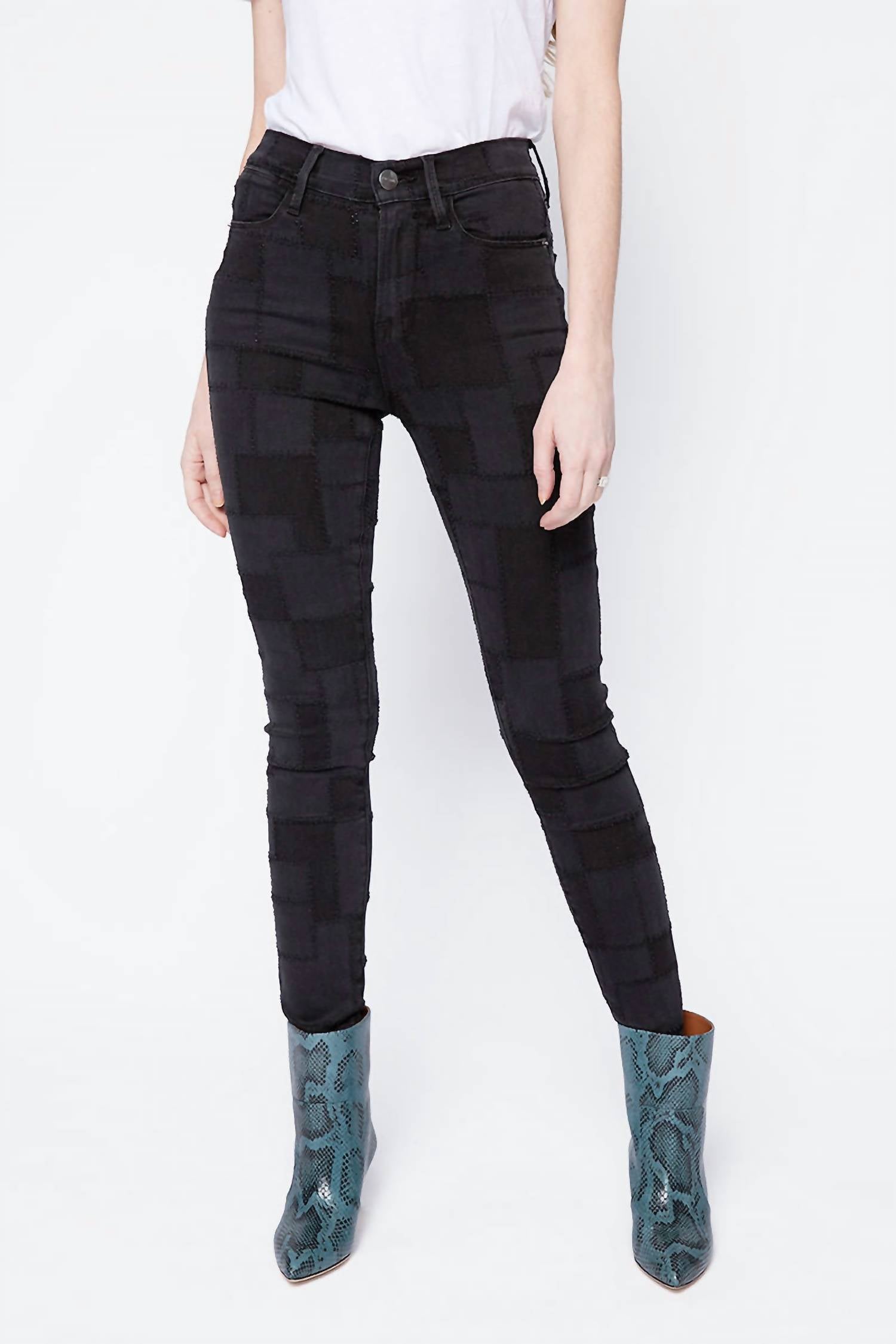 Frame - Le High Skinny Laser Patchwork Jeans
