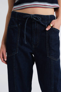DAZE Villa Drawstring Barrel Jeans in blue mood - women's jeans - view 6
