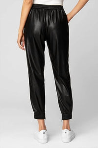 BLANKNYC Faux leather jogger in running wild - women's pants - alternate view