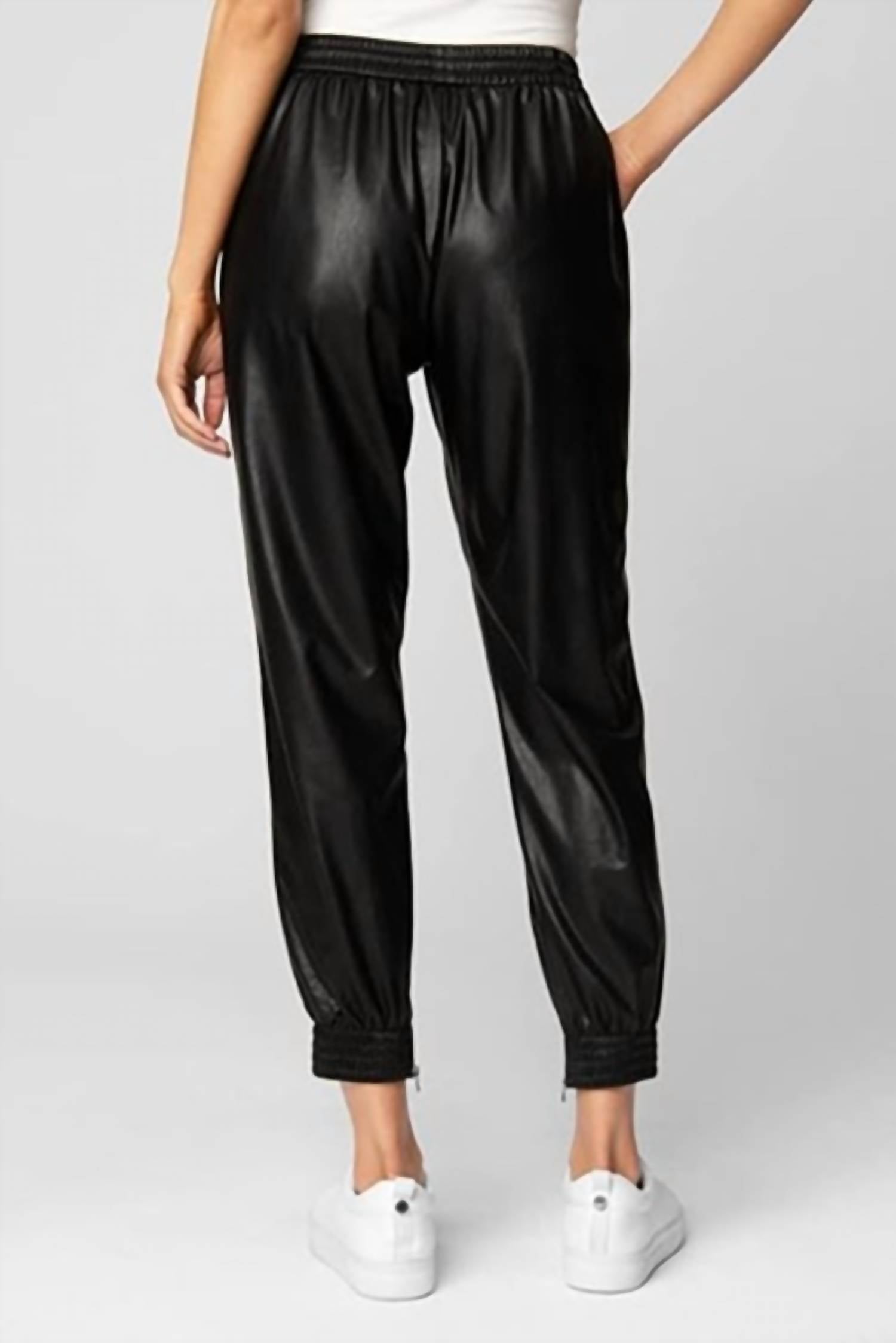 BLANKNYC Faux leather jogger in running wild - women's pants - alternate view