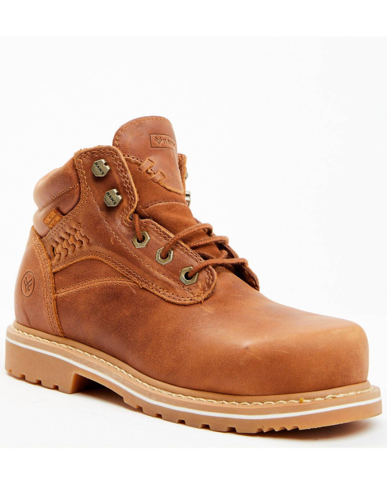 Hawx Men's Lace-up Composite Toe Work Boots in brown - men's boots