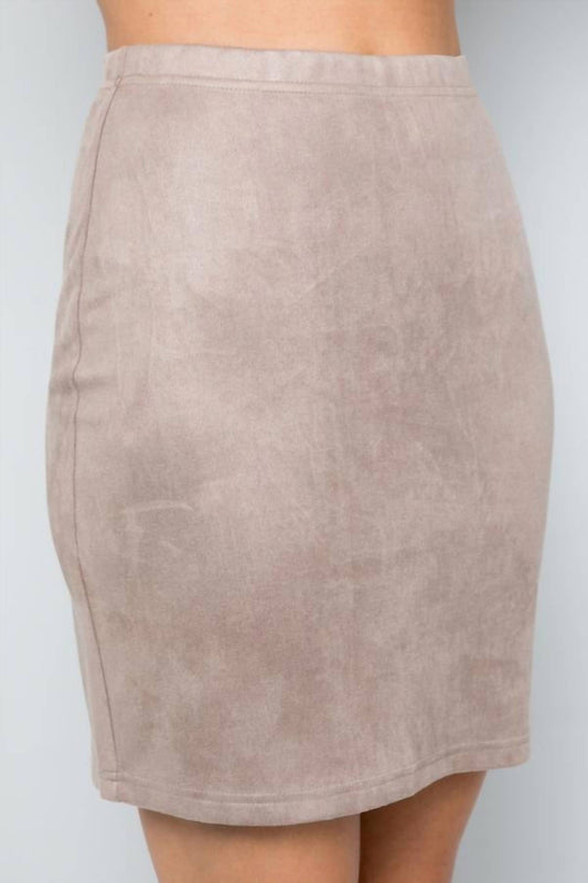 See And Be Seen - Faux Suede Stretch Mini Skirt
