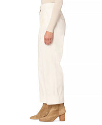 Democracy Pleated Cuffed Wide-leg Pants in off white - women's pants - detail view