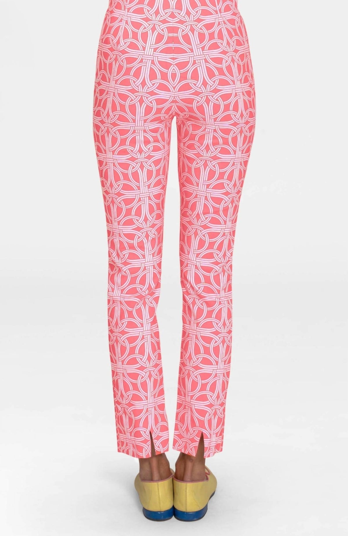 GRETCHEN SCOTT Gripeless Pull On Pants in ring toss melon - women's pants - detail view
