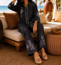 Little Secret Of Mine - Embroidered Wide Leg Pant Set