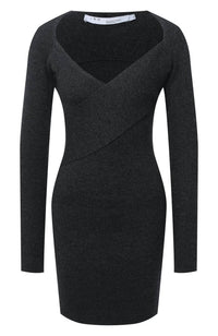 IRO Alexa Criss Cross Dress in dark grey - women's dress - view 4
