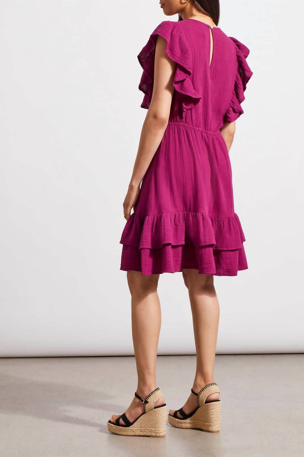 Tribal - Fitted Dress With Frill Details