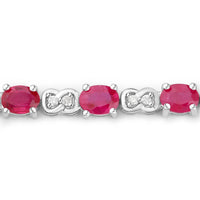 Diana M Jewels Women's Oval Natural Ruby Bracelet (4.60 Ct) - Statement in 14k white gold - women's jewelry - detail view