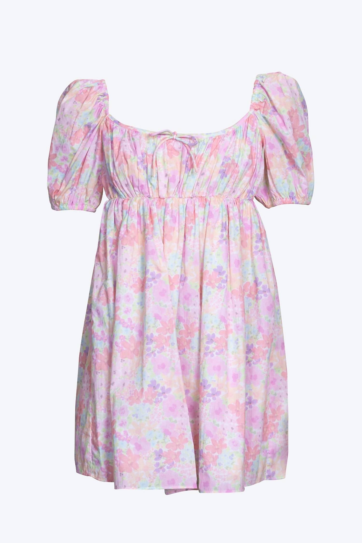 KENNEDY FLORAL-PRINT OPEN-BACK COTTON-POPLIN MINI DRESS