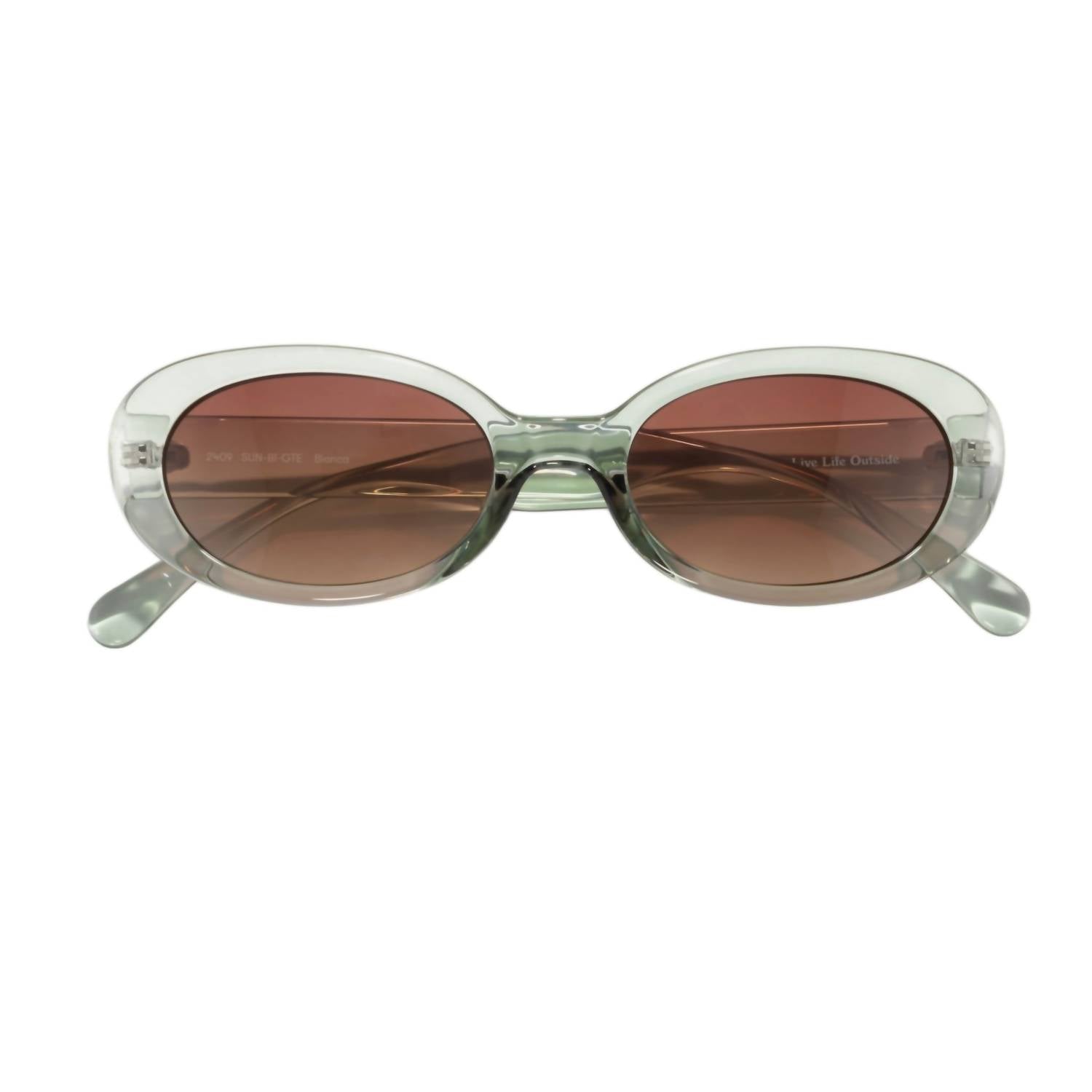 Sunski Women's Bianca Oval Sunglasses in grass terra fade - women's accessory - view 4