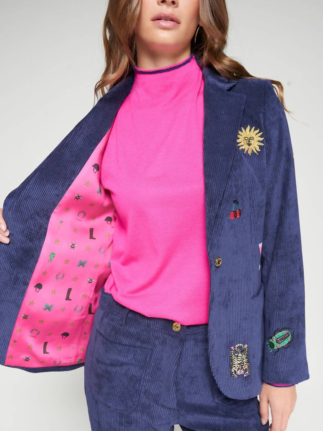 Vilagallo - Gadea Corduroy Embroidery Blazer