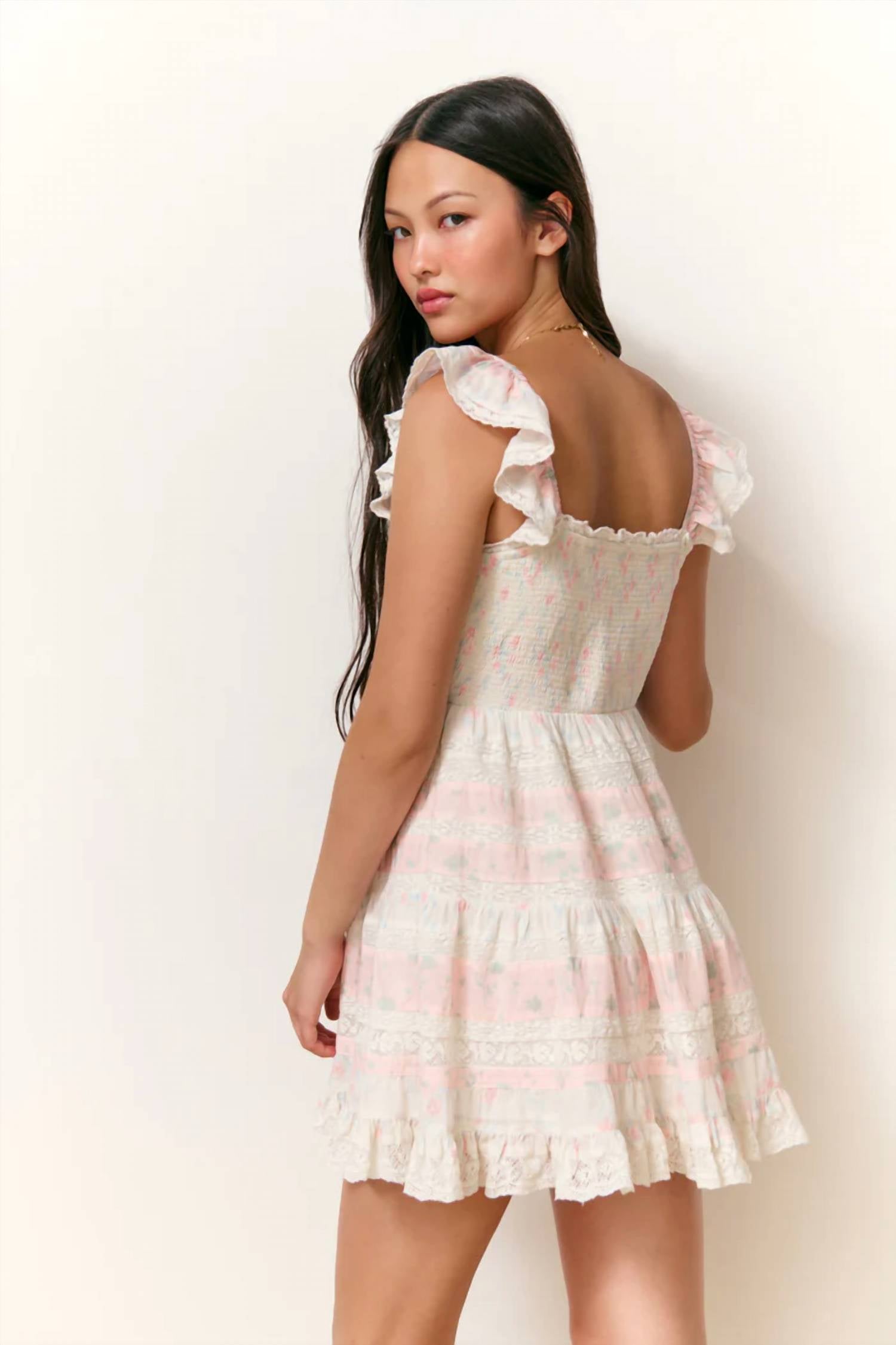 Loveshackfancy - Melitta Mixed Print Mini Dress