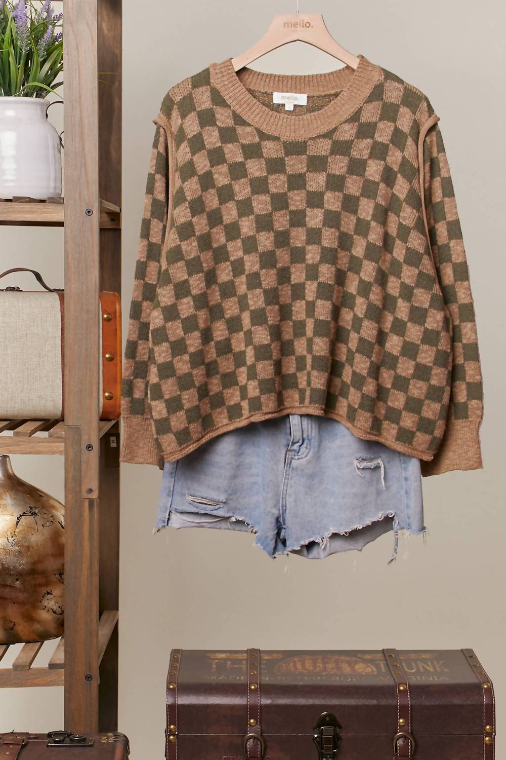 Mello - Women's Checker Knit Sweater