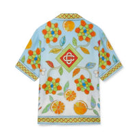 Casablanca Yoruba Flowers Silk Twill Shirt in blue multi - men's shirt - view 6