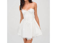 for Love & Lemons Snowfall Mini Dress in white - women's dress