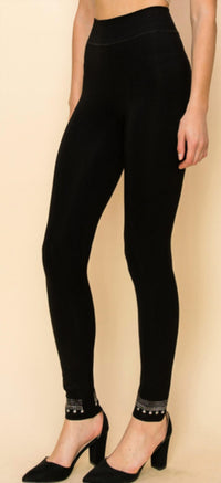 VOCAL APPAREL Women's Stud Border Leggings in black - women's pants