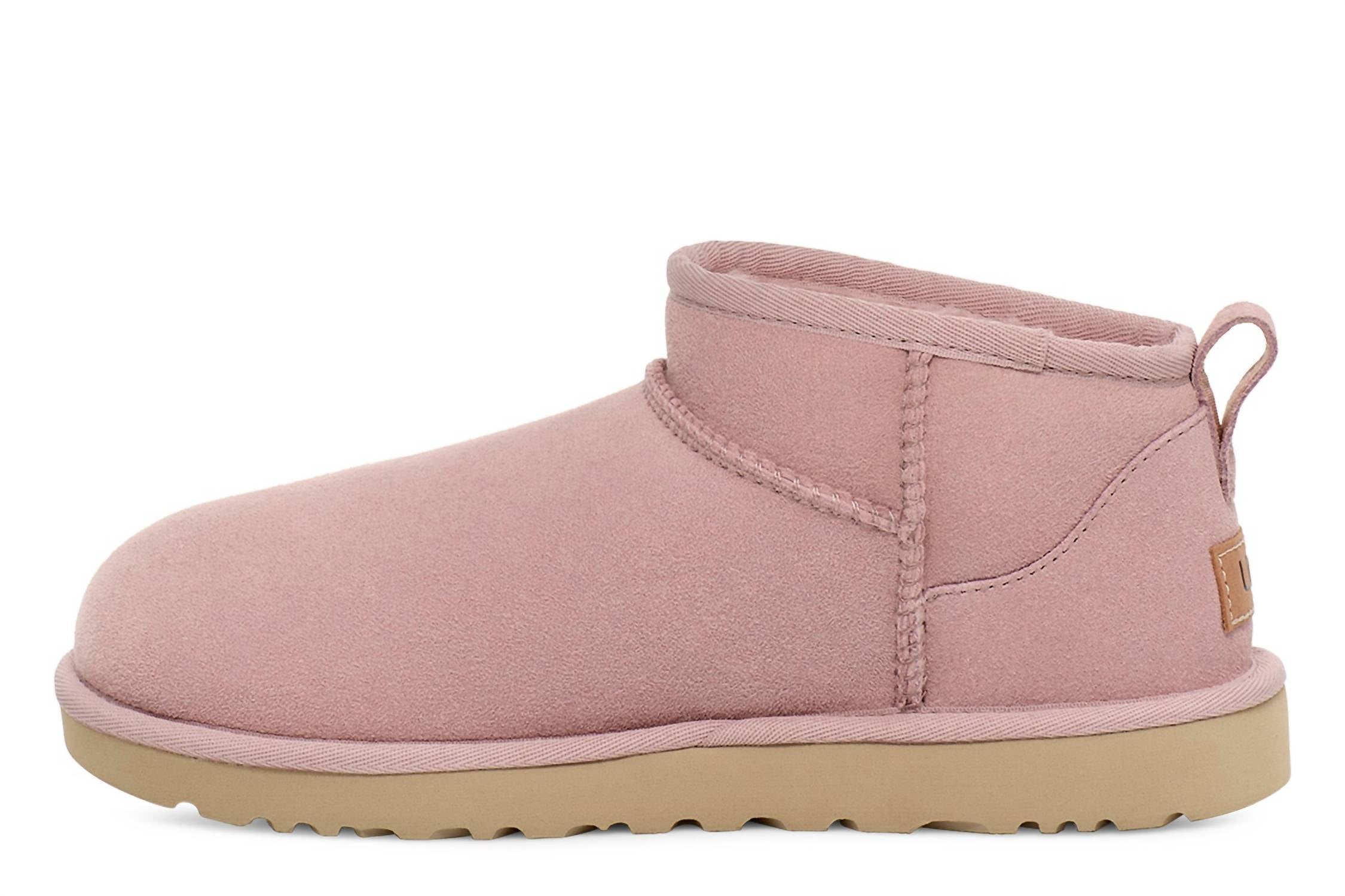 UGG Women's Classic Ultra Mini Boot in rose grey - women's shoe - detail view