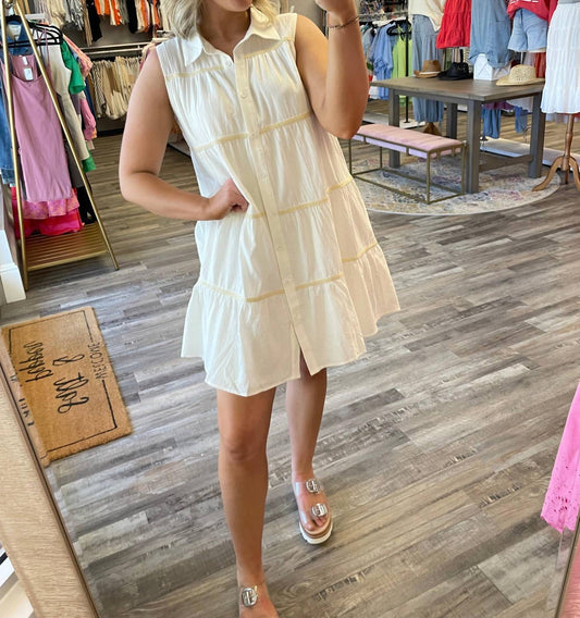 Wishlist - Tiered Trim Detail Collared Dress