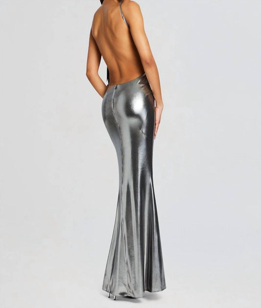 Retrofete - Romilly Metallic Open-back Evening Dress